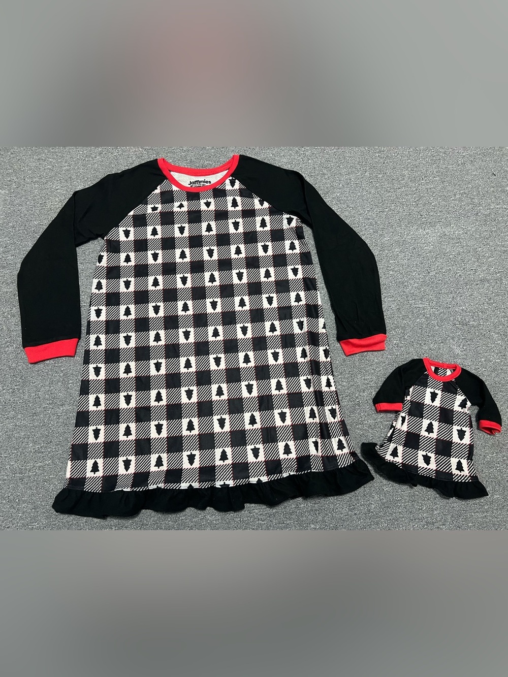 Kids Winter Plaid Nightgown with Matching Doll Gown 10-12T